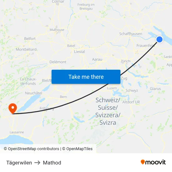 Tägerwilen to Mathod map