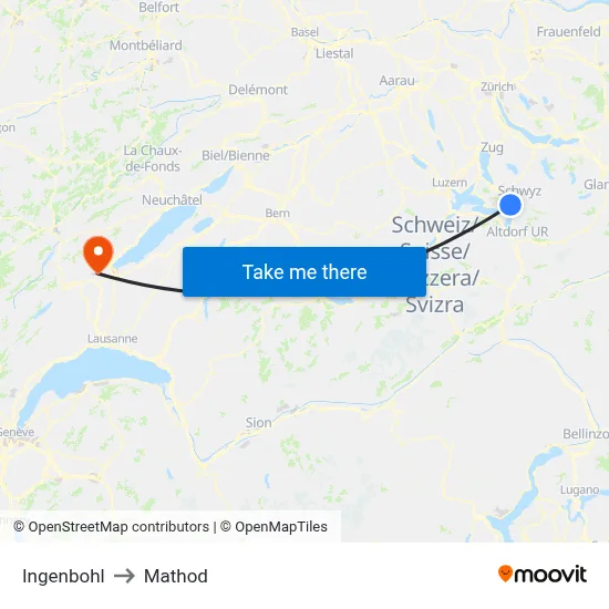 Ingenbohl to Mathod map