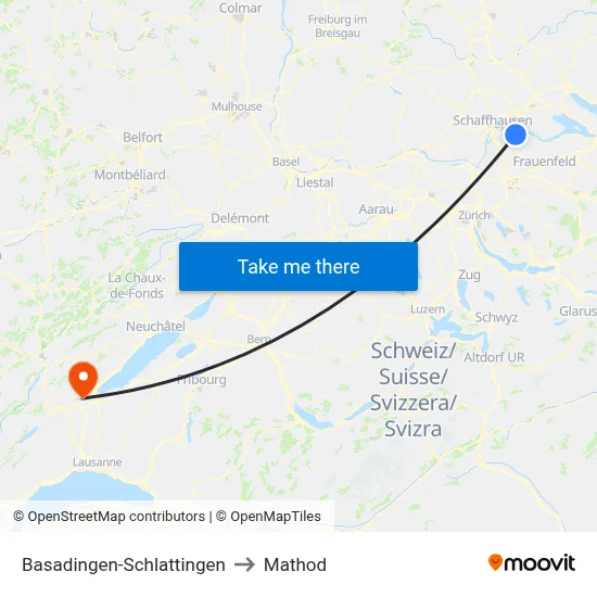 Basadingen-Schlattingen to Mathod map
