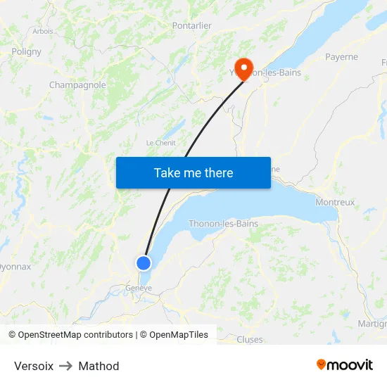Versoix to Mathod map