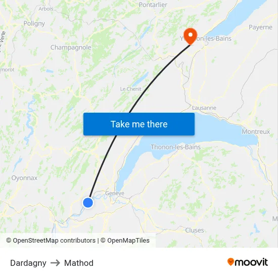 Dardagny to Mathod map