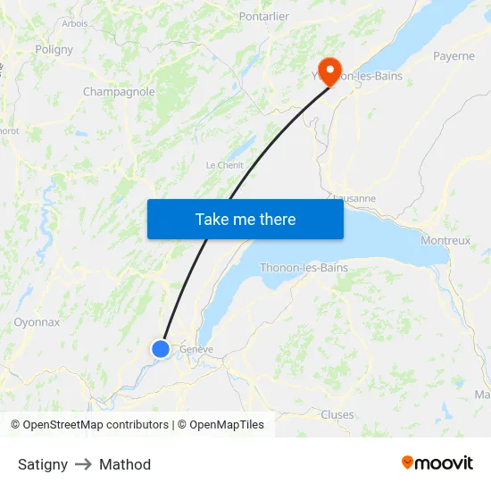 Satigny to Mathod map