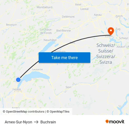 Arnex-Sur-Nyon to Buchrain map
