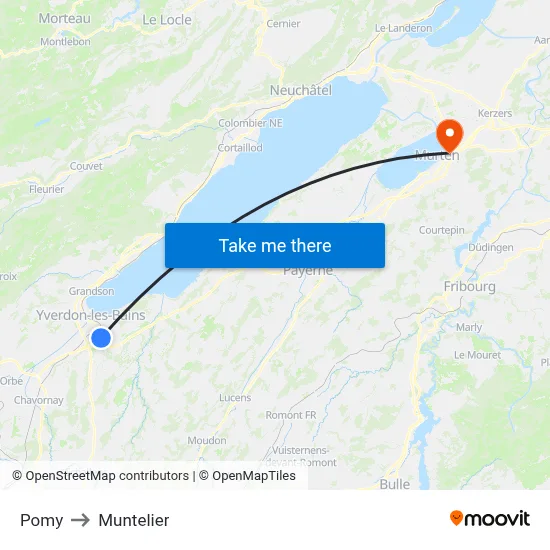 Pomy to Muntelier map