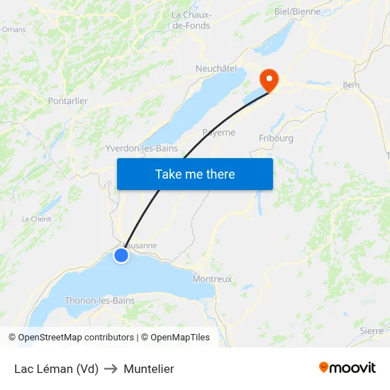 Lac Léman (Vd) to Muntelier map