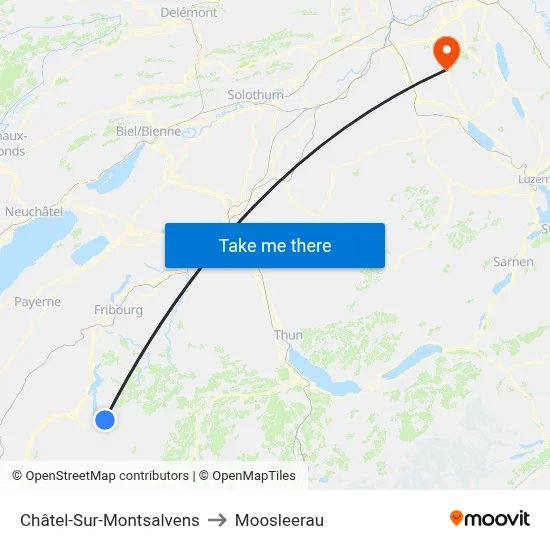 Châtel-Sur-Montsalvens to Moosleerau map