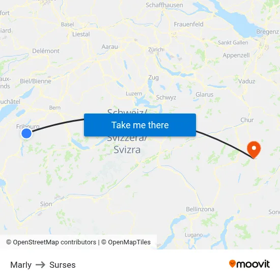 Marly to Surses map