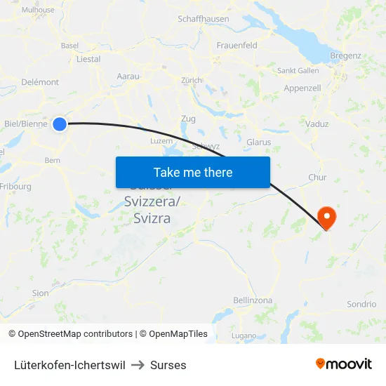Lüterkofen-Ichertswil to Surses map
