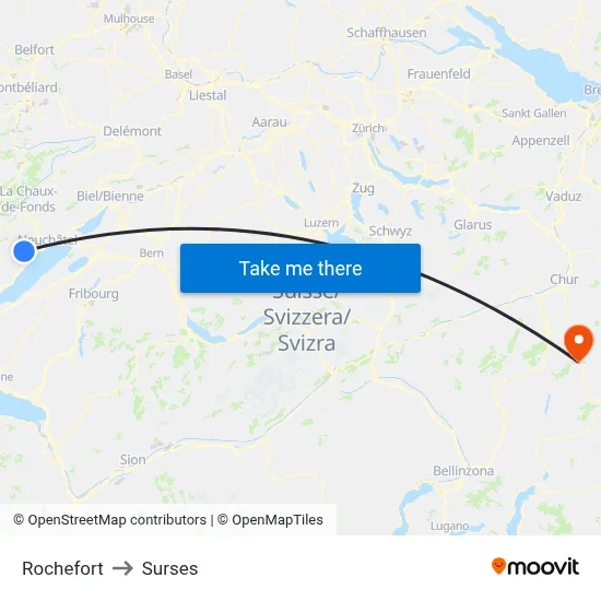 Rochefort to Surses map