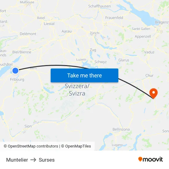 Muntelier to Surses map
