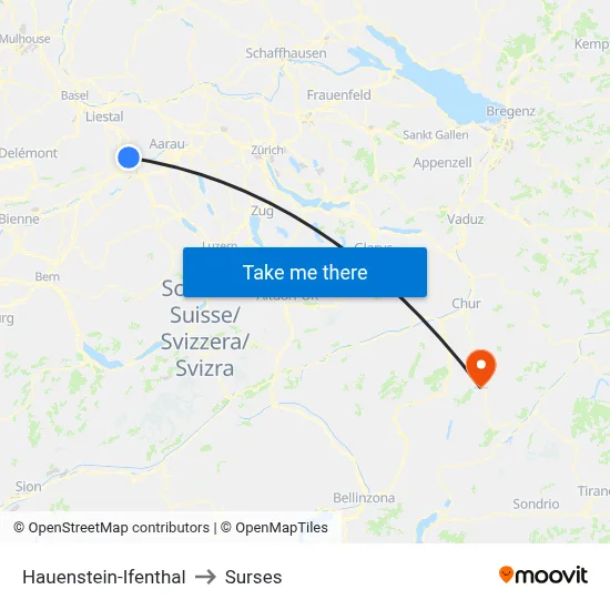 Hauenstein-Ifenthal to Surses map