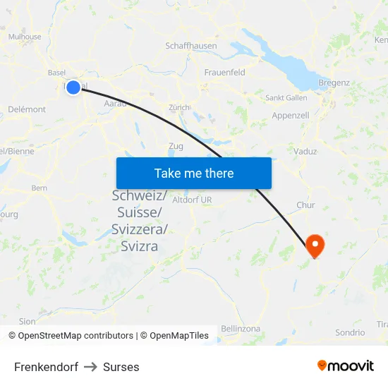 Frenkendorf to Surses map