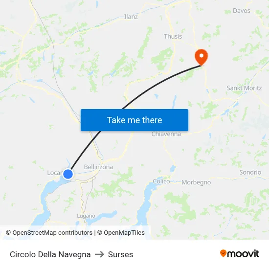 Circolo Della Navegna to Surses map