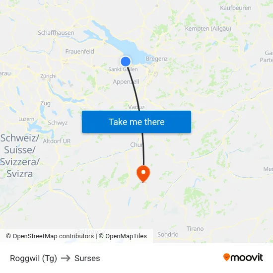 Roggwil (Tg) to Surses map
