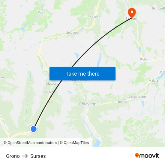 Grono to Surses map