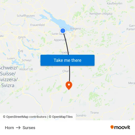 Horn to Surses map