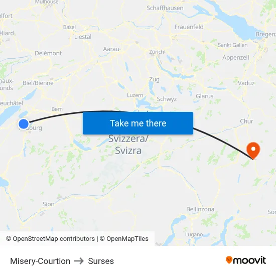 Misery-Courtion to Surses map