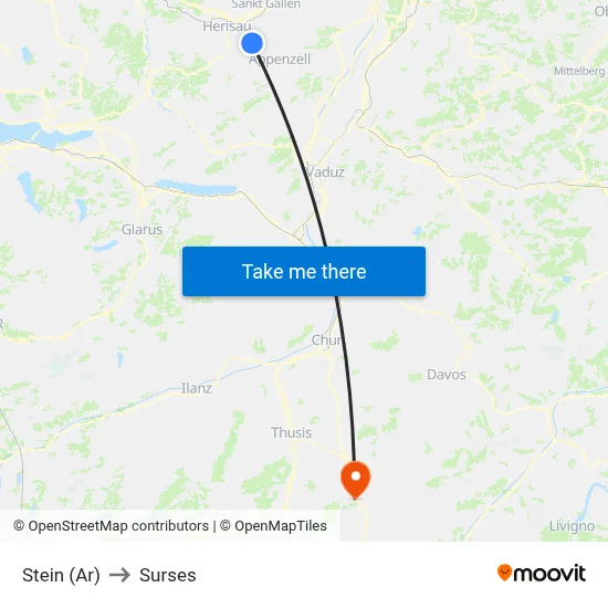 Stein (Ar) to Surses map