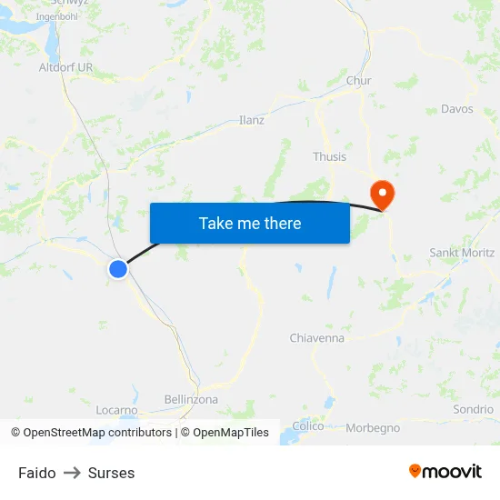 Faido to Surses map