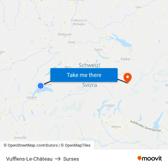 Vufflens-Le-Château to Surses map