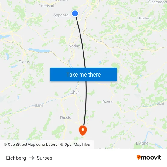 Eichberg to Surses map