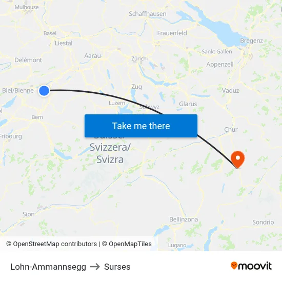 Lohn-Ammannsegg to Surses map