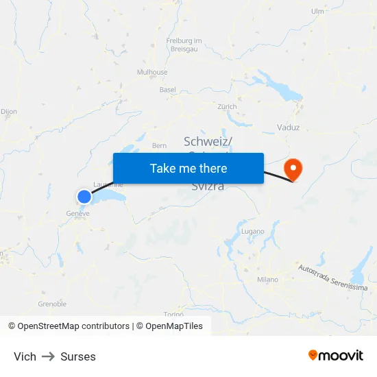 Vich to Surses map