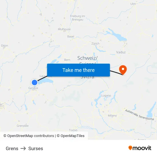 Grens to Surses map