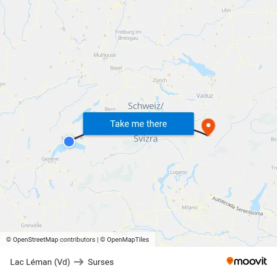 Lac Léman (Vd) to Surses map