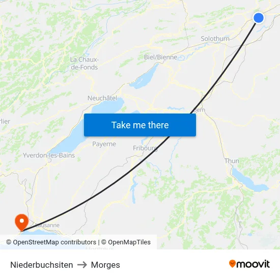Niederbuchsiten to Morges map