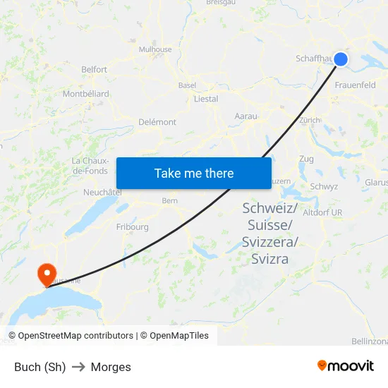 Buch (Sh) to Morges map