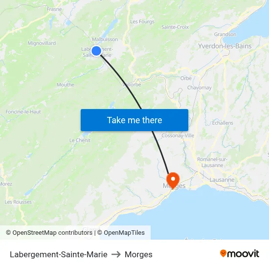 Labergement-Sainte-Marie to Morges map