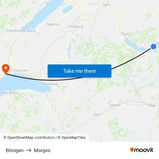 Bönigen to Morges map