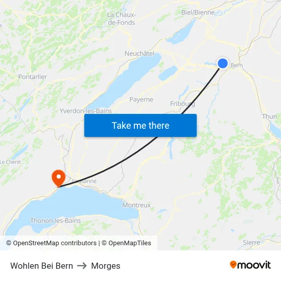Wohlen Bei Bern to Morges map