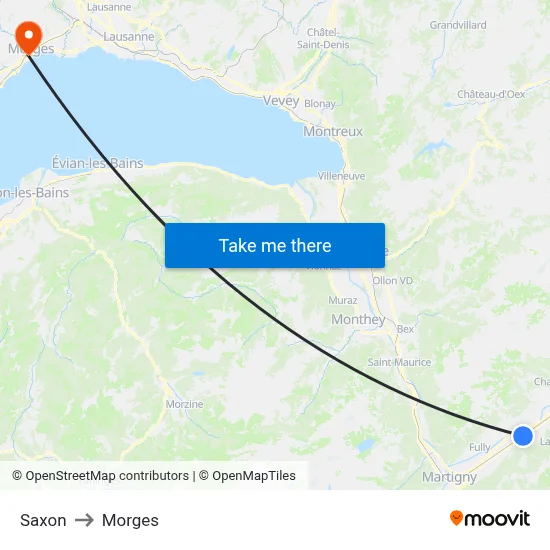 Saxon to Morges map