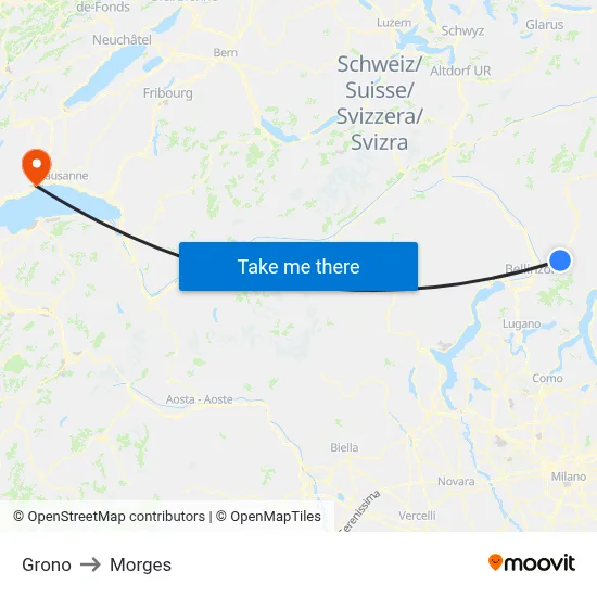 Grono to Morges map
