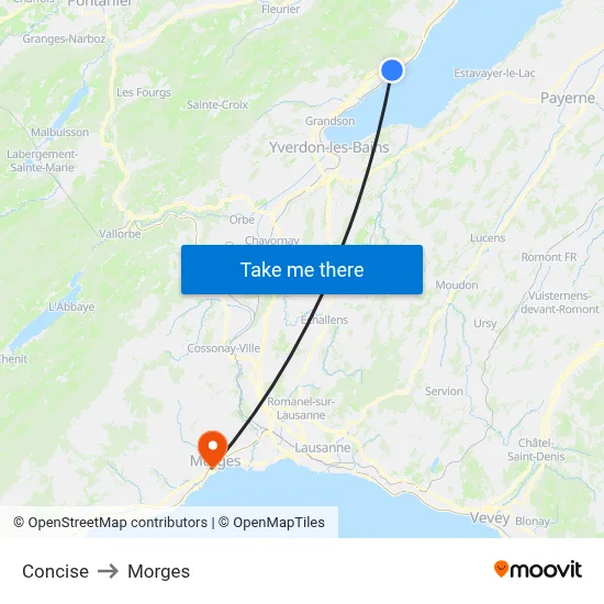 Concise to Morges map