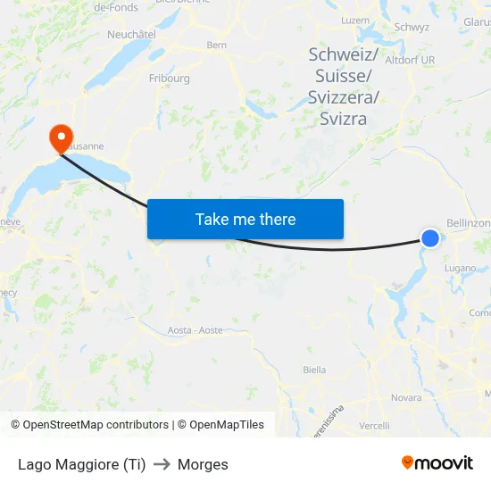 Lago Maggiore (Ti) to Morges map