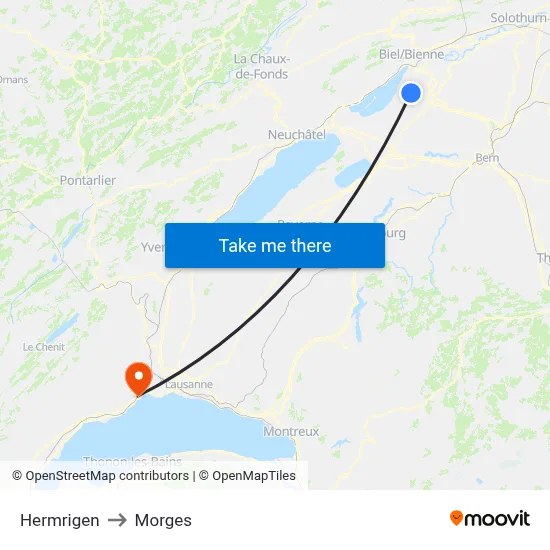 Hermrigen to Morges map