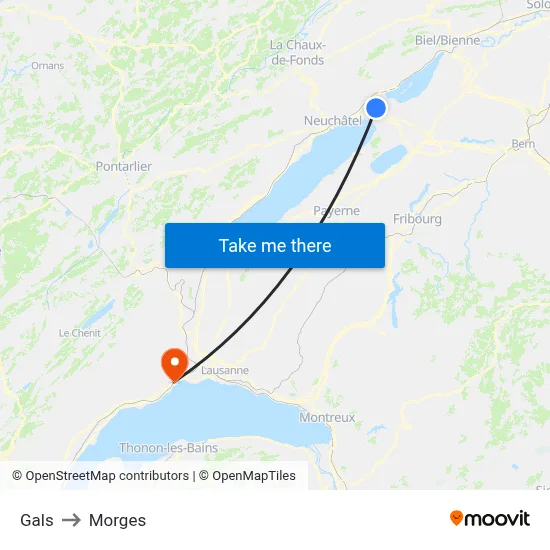 Gals to Morges map