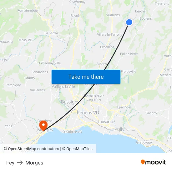 Fey to Morges map