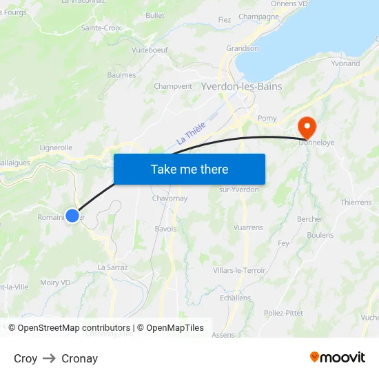Croy to Cronay map