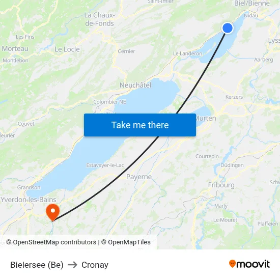 Bielersee (Be) to Cronay map