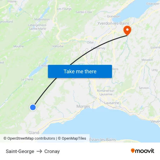 Saint-George to Cronay map