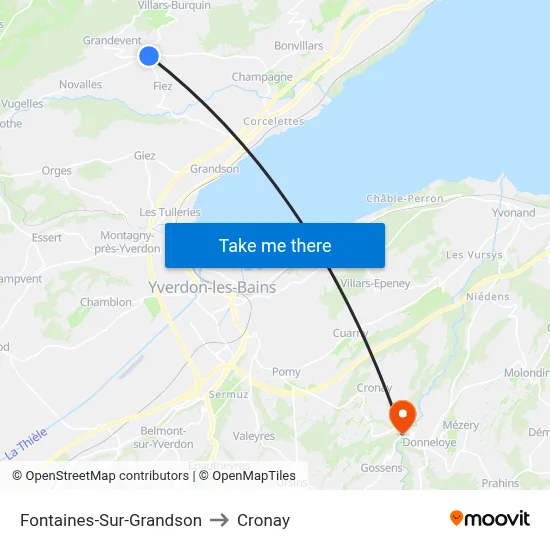 Fontaines-Sur-Grandson to Cronay map