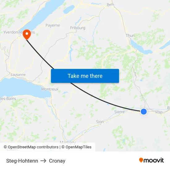 Steg-Hohtenn to Cronay map