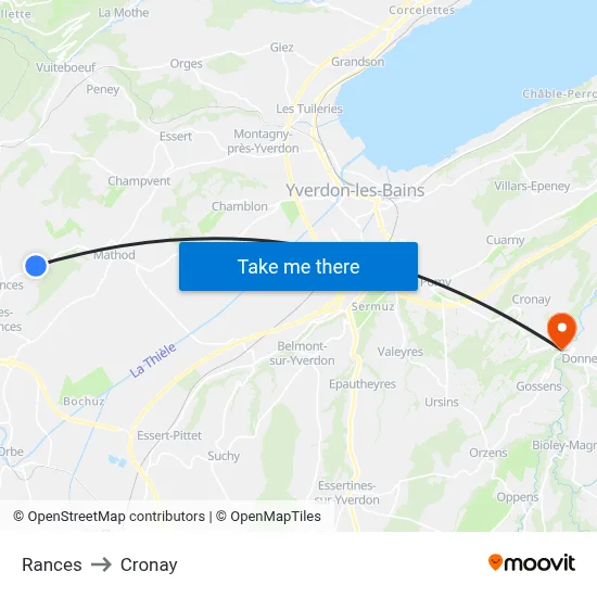 Rances to Cronay map