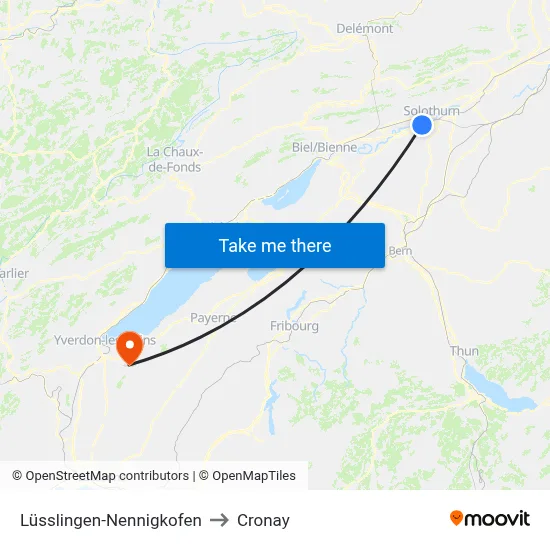 Lüsslingen-Nennigkofen to Cronay map