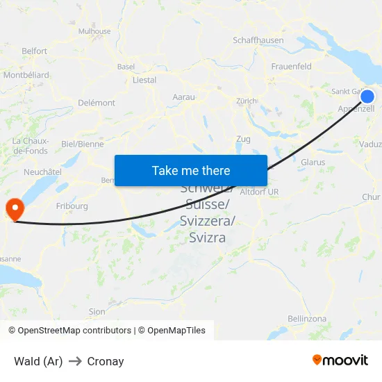 Wald (Ar) to Cronay map
