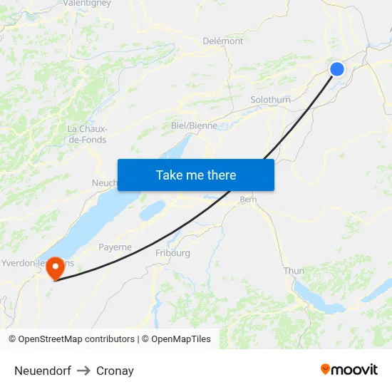Neuendorf to Cronay map